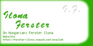 ilona ferster business card